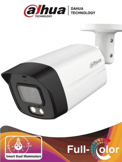 Camara Bala (Bullet) 1080p, Micrófono Integrado, Lente 2.8mm, 40 Mts IR, IP67, Iluminador Dual Inteligente + Full Color, WDR Real de 130 dB, IP67, #VoIDH , DAHUA DH-HAC-HFW1239TLMN-IL-A