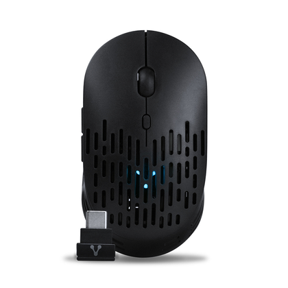 Ratón (Mouse) Óptico, Inalámbrico, RF, Bluetooth, USB-C, 2400DPI, Color Negro, VORAGO MO-208