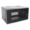 Gabinete de Pared de 6U con Puerta Perforada, 455 mm de Profundidad Total, Rack de 19'', Acero Reforzado Color Negro LINKEDPRO SR1906LH3P