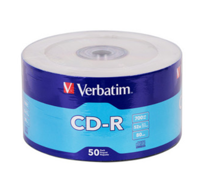 Paquete de 50 CD-R de 700MB, 52x, VERBATIM 97488