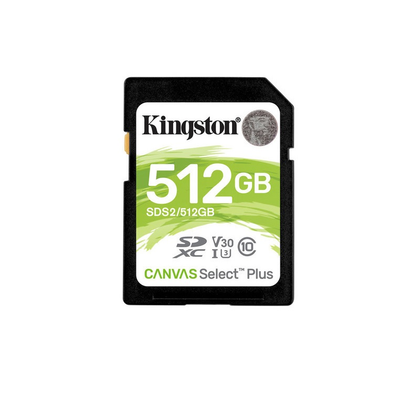 Tarjeta de Memoria SDHC, Modelo Canvas Select Plus, Capacidad 256GB, Clase 10, KINGSTON SDS2/512GB