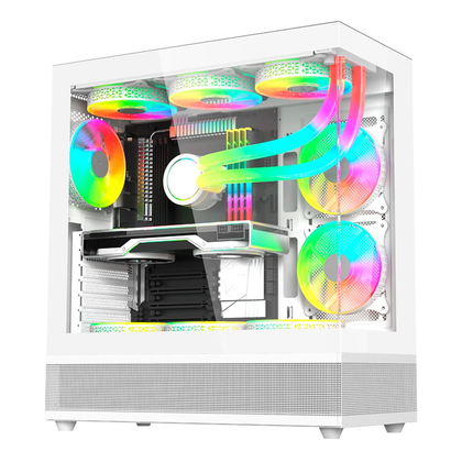 Gabinete BALAMRUSH Tank Super 9200 TB, Ventana RGB, Midi-Tower, ATX/Micro-ATX/ITX, USB 3.0/2.0, sin Fuente, 3 Ventiladores RGB Instalados, Color Blanco, ACTECK BR-938730