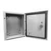 Gabinete de Acero IP66 Uso en Intemperie (400 x 400 x 200 mm) con Placa Trasera Interior y Compuerta Inferior Atornillable (Incluye Chapa y Llave), PRECISION PST-4040-20A