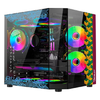 Gabinete Gamer, BLACK MIZU, Mini-Tower, Micro ATX/Mini-ATX, Panel Lateral de Cristal Templado, 3 Ventiladores Incluidos, RGB, No Incluye Fuente de Poder, Color Negro, OCELOT BLACK MIZU