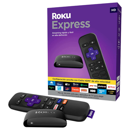 Reproductor de Streaming, Roku Express HD, Wi-Fi, HDMI, Color Negro, ROKU 3960RW