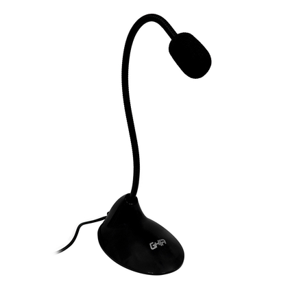 Micrófono para PC, Alámbrico, 3.5mm, Cuello Flexible, Color Negro, GHIA GAC-218