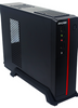 Gabinete EVOTEC Slim Viena, Midi-Tower, Micro-ATX/ITX, C/Fuente de 600W, Color Negro / Rojo, NACEB EV-1011