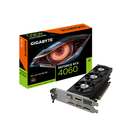 Tarjeta de Video NVIDIA GeForce RTX 4060 OC Low Profile, 8GB GDDR6, 2xHDMI, 2xDP, PCI Exp 4.0, GIGABYTE GV-N4060OC-8GL