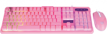 Kit Teclado y Ratón (Mouse) BALAM RUSH Squad KTM330, Alámbrico, Color Rosa (Español), ACTECK BR-932769