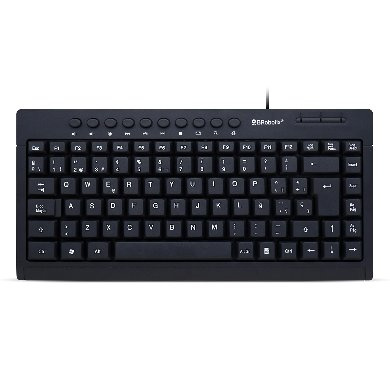 Teclado Multimedia Estándar, Alámbrico USB, Versión en Español, Color Negro, BROBOTIX 963067