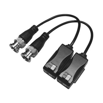 Kit de Transceptores (Baluns) con Terminal PUSH Superior Pig Tail en Ambos Conectores, Resolución 4K, Cable Flexible COAXIAL Blindado, Audio por COAXITRON, Conector 100% Cobre, EPCOM TT-101-F-TURBOZ