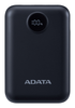 Power Bank (Cargador Portátil), 1 x USB (H) 1x USB-C (H), Capacidad: 10,000 mAh, Color Negro, ADATA PC10022-12BK