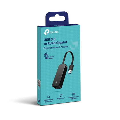 Adaptador USB 3.0 - Ethernet, 10/100/1000  Mbps, Color Negro, TP-LINK UE306