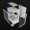 Gabinete Gamer, Mini-Tower, Micro ATX/Mini-ATX, Panel Lateral de Cristal Templado, 3 Ventiladores Incluidos, RGB, No Incluye Fuente de Poder, Color Blanco, OCELOT GLASS EW7