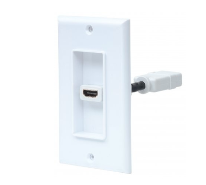 Placa de Pared C/Conector 1 x HDMI (H - H), Color Blanco, Conector Blando, MANHATTAN 771719