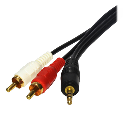 Cable de Audio AUX 3.5mm (M ) a 2 RCA (M), Longitud 11 Metros, Color Negro, XCASE AUD35M2RCA11