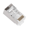 Bote con 100 Plugs Pass Through RJ45 Cat5e, BLINDADO, Chapado de Oro a 30 Micras para Durabilidad Extrema, LINKEDPRO TC5S-PASS