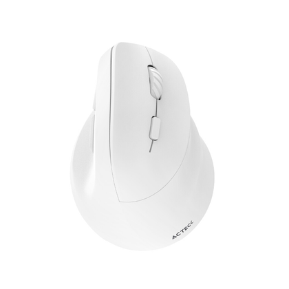 Ratón (Mouse) Inalámbrico, Ergonómico Vertical, 2400 dpi, Color Blanco, ACTECK AC-936231