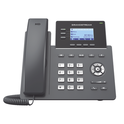 Teléfono IP Grado Operador, Soporta 3 Líneas y 6 Cuentas SIP, Pantalla LCD de 132 x 64 (2.48