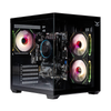 Gabinete Gamer Mini Torre, Mini-iTX/Micro-ATX, Panel Lateral y Frontal de Cristal Templado, 3 Ventiladores Instalados, Iluminación RGB, No Incluye Fuente de Poder, Negro, NACEB NA-0636N