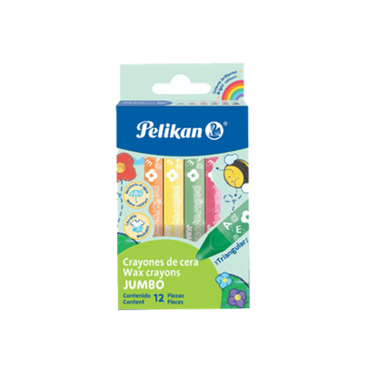 Paquete de Crayones Jumbo Triangular, con 12 Piezas, PELIKAN 50601220