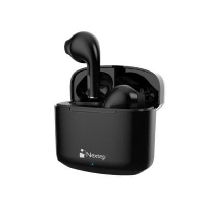 Audífonos con Micrófono, Inalámbricos, Intrauriculares, con Estuche de Carga, Bluetooth 5.3, Color Negro, NEXTEP NE-428N