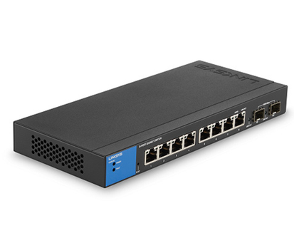 Switch Gigabit Ethernet, 8 Puertos 10/100/1000 + 2 Puertos SFP, 20Gbit/s, 8000 Entradas - Administrable, LINKSYS LGS310C