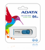 Memoria Flash USB, Capacidad 64GB, Modelo C008, Deslizante, USB 2.0, Color Blanco/Azul, ADATA AC008-64G-RWE