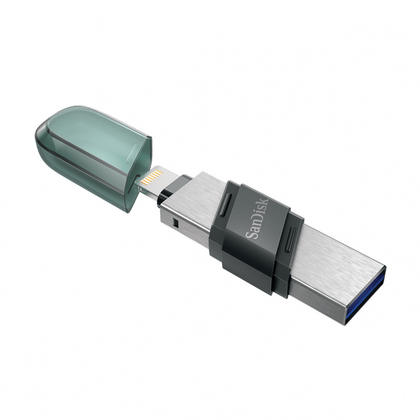 Memoria Flash USB, Capacidad 128GB, Modelo iXpand Flip, USB 3.0 / Lightning, Para iPhone / iPad, SANDISK SDIX90N-128G-GN6NE