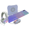 Kit Gamer de Teclado, Mouse, Audífonos y Mousepad Vortred, Alámbrico, USB, Morado (Inglés), VORTRED V-930662