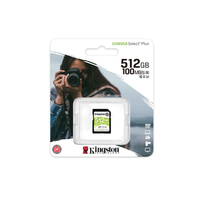 Tarjeta de Memoria SDHC, Modelo Canvas Select Plus, Capacidad 256GB, Clase 10, KINGSTON SDS2/512GB