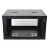 Gabinete de Pared de 6U con Puerta Perforada, 455 mm de Profundidad Total, Rack de 19'', Acero Reforzado Color Negro LINKEDPRO SR1906LH3P