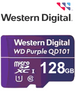 Memoria Flash Línea Purple, MicroSDXC 128GB, Clase 10, UHS-1, Lectura 50MB, Escritura 40MB, Especializada para Videovigilancia, WESTERN DIGITAL WDD128G1P0C