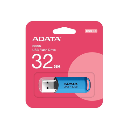 Memoria Flash USB, Capacidad 32GB, Modelo C906, USB 2.0, Color Azul, ADATA AC906-32G-RWB