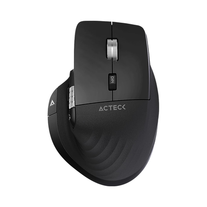 Ratón (Mouse) Óptico Ergonómico Virtuos Pro MI780, Inalámbrico (USB-C) Bluetooth, Color Negro, ACTECK AC-936187