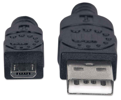 Cable de Datos Micro USB - USB (M-M), Longitud 1.0 Metros, MANHATTAN 307161