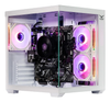 Gabinete Gamer Mini Torre, Mini-iTX/Micro-ATX, Panel Lateral y Frontal de Cristal Templado, 3 Ventiladores Instalados, Iluminación RGB, No Incluye Fuente de Poder, Blanco, NACEB NA-0636B