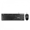 Kit de Teclado y Ratón (Mouse) Alambrico, USB, Color Negro, STYLOS STPKTM4B