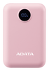 Power Bank (Cargador Portátil), 1 x USB (H) 1x USB-C (H), Capacidad: 10,000 mAh, Color Rosa, ADATA PC10022-12PK
