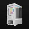 Gabinete Gamer, Mini-Tower, Micro ATX/Mini-ATX, Panel Lateral de Cristal Templado, 3 Ventiladores Incluidos, RGB, No Incluye Fuente de Poder, Color Blanco, OCELOT GLASS EW7