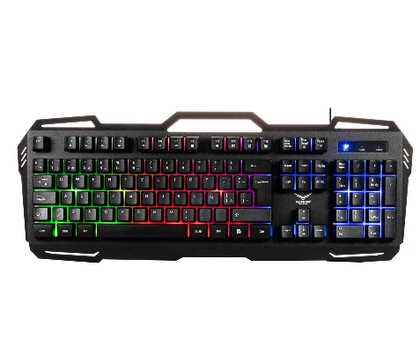 Teclado Gamer K417, Iluminación RGB, Alámbrico (USB), Color Negro, NACEB NA-0967