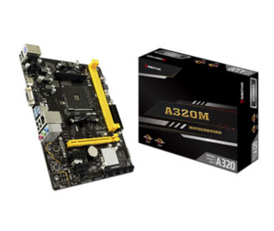 Tarjeta Madre (Mobo) A320MH, ChipSet AMD A320, Soporta AMD Ryzen 1ra Gen, A-series 7ma Gen de Socket AM4, 2xDDR4, Audio HD, Red, USB 3.0 y SATA 3.0, Micro-ATX, BIOSTAR A320MH