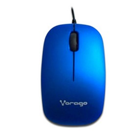 Ratón (Mouse) Óptico, Alámbrico (USB), Hasta 2400 DPI, Color Azul, VORAGO MO-206-BL