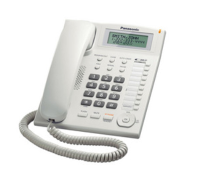 Teléfono Alámbrico, 3 Líneas, Altavoz, Color Blanco, PANASONIC KX-T7716X