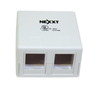 Caja de Montaje sobre Pared de 2 Puertos RJ-45, Soporta Cable Cat5e/Cat6, Color Blanco, NEXXT AE180NXT10