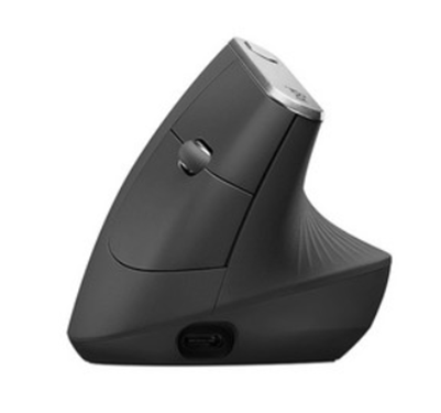 Ratón (Mouse) Óptico Modelo MX Vertical, Inalámbrico (USB / Bluetooth), Hasta 4000 DPI, Color Negro, Recargable, LOGITECH 910-005447