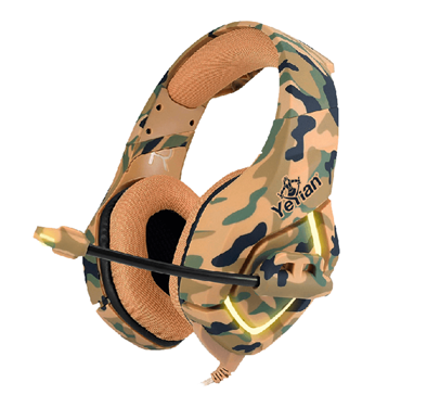 Audífonos con Micrófono Gamer YEYIAN Force Serie 3000, 3.5 mm, Diseño Militar, QIAN YDF-33401D
