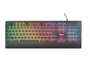 Teclado Gamer Ziva Gaming Rainbow LED Keyboard, RGB, Alámbrico, USB, Color Negro, (Español), TRUST 24098