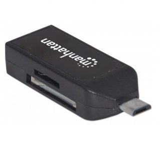 Adaptador Micro USB - USB (M-H), OTG, C/ Puerto P/ Tarjetas de Memoria 24 en 1, MANHATTAN 406222