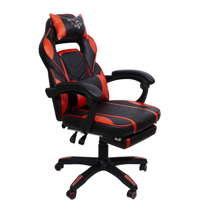 Silla Gamer Chaser, Reclinable, Reposa Pies, Soporte Cervical y Lumbar, Color Negro / Rojo, Max. 120 Kg, CHASER CH-GAMERRED